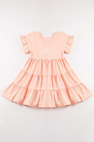 Pink ruffle tiered girl dress