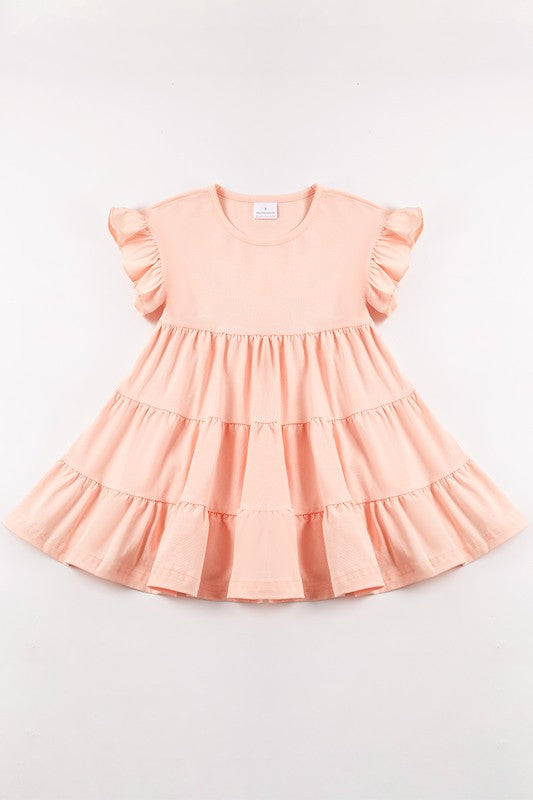 Pink ruffle tiered girl dress