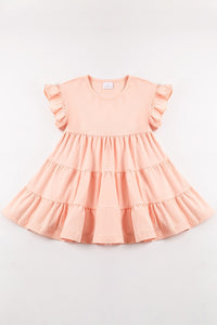 Pink ruffle tiered girl dress