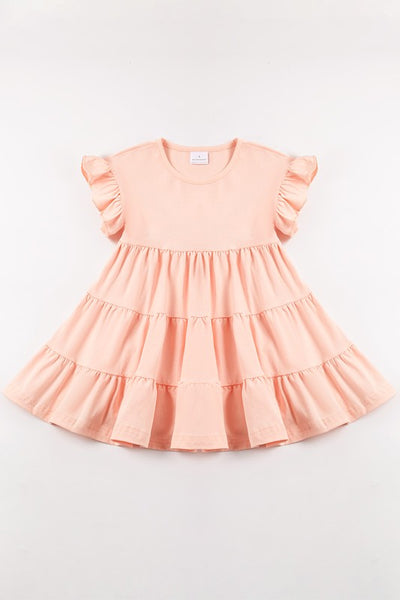 Pink ruffle tiered girl dress