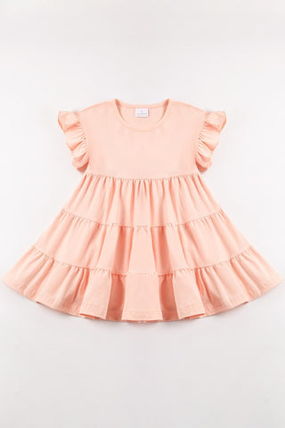 Pink ruffle tiered girl dress