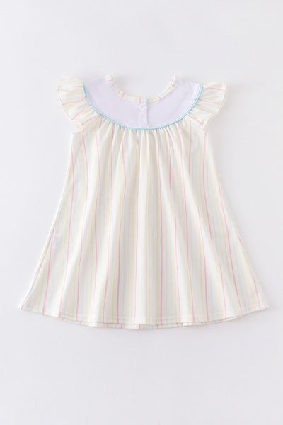 I love MAMA embroidery stripe dress