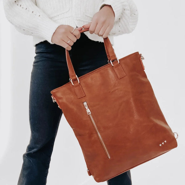 PREORDER: Upper East Side Vegan Leather Backpack & Crossbody Tote Bag in Three Colors