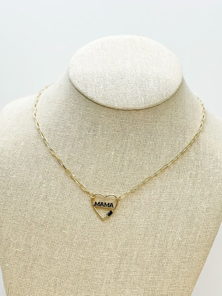 PREORDER: Mama Heart Lock Chainlink Necklace