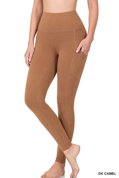 BETTER COTTON WIDE WAISTBAND POCKET LEGGINGS