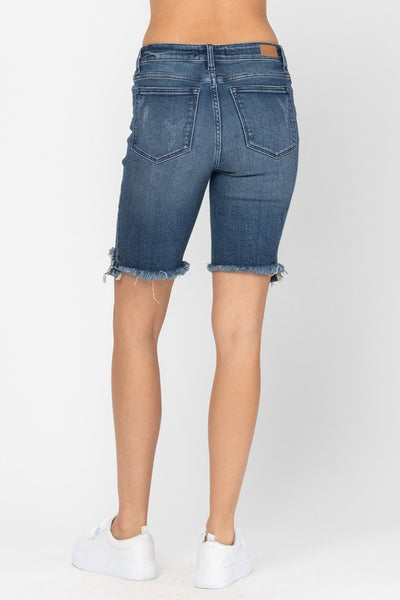 High Rise Cut Off Bermuda Shorts