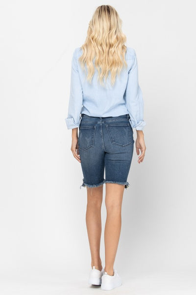 High Rise Cut Off Bermuda Shorts