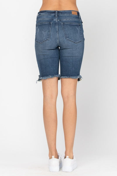 High Rise Cut Off Bermuda Shorts