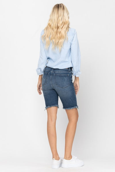 High Rise Cut Off Bermuda Shorts