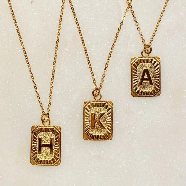 Art Deco Initial Necklace