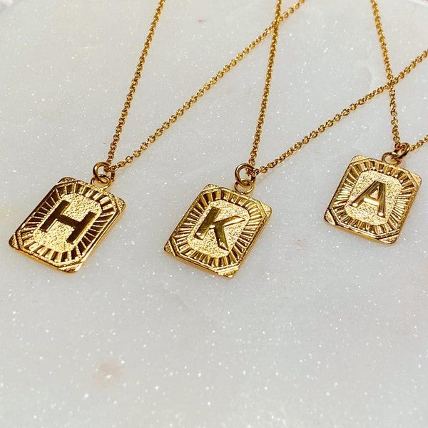 Art Deco Initial Necklace