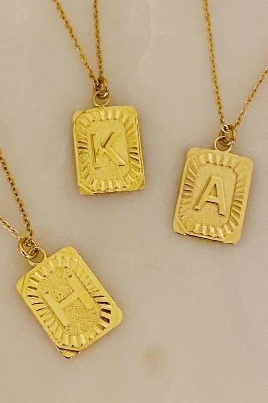 Art Deco Initial Necklace