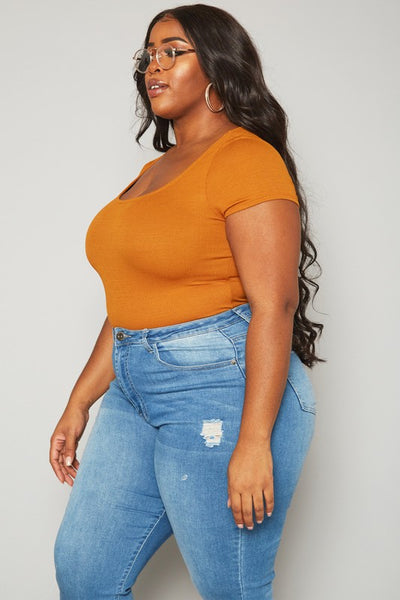 BELLATRIX SCOOP NECK PLUS SIZE BODYSUIT