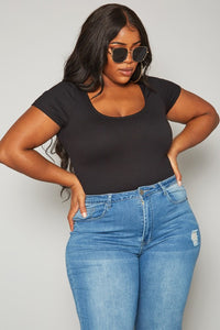 BELLATRIX SCOOP NECK PLUS SIZE BODYSUIT