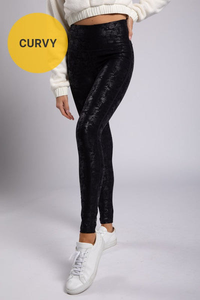 Crackle Glaze Foil Highwaist Leggings