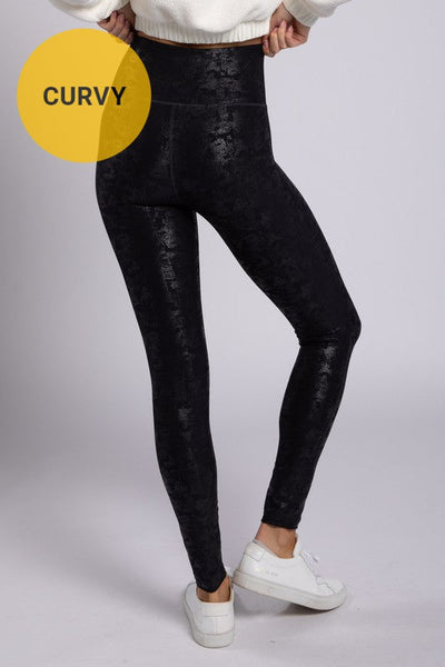 Crackle Glaze Foil Highwaist Leggings