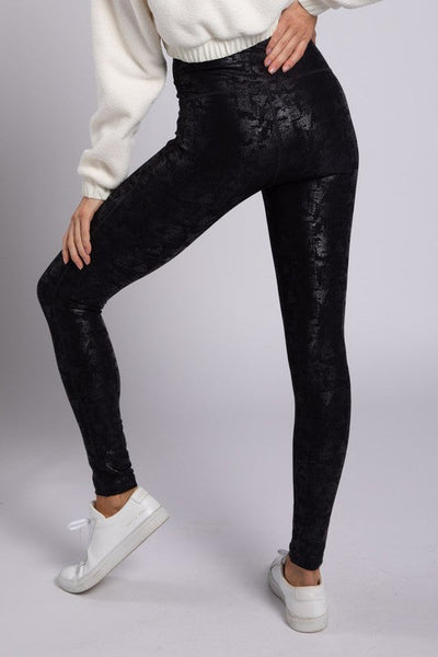 Crackle Glaze Foil Highwaist Leggings