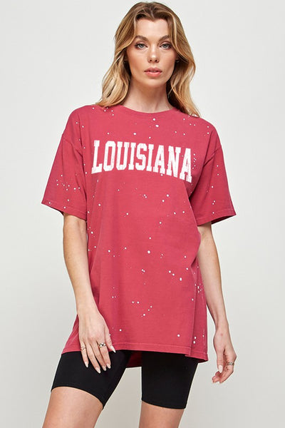 LOUISIANA DOT SPLATTER Graphic Print Women Top