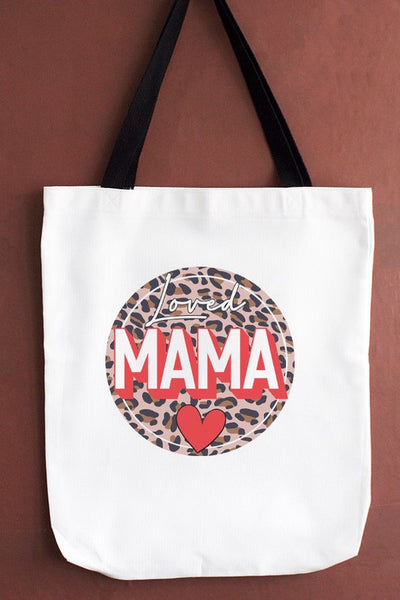 Loved Red Mama Leopard Circle Tote Bag