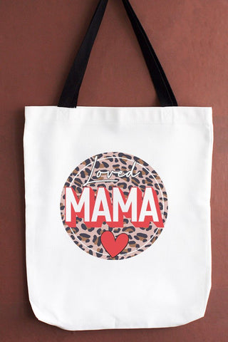 Loved Red Mama Leopard Circle Tote Bag