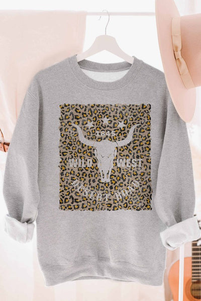 WILD WEST DESERT ROAD LEOPARD GRAPHIC SWEATSHIRT