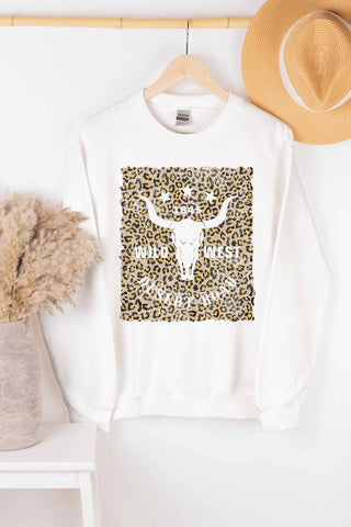 WILD WEST DESERT ROAD LEOPARD GRAPHIC SWEATSHIRT