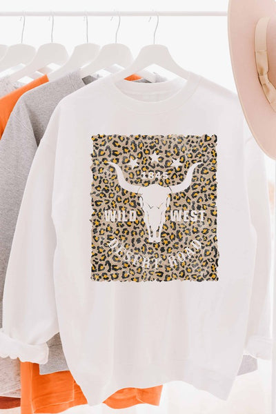 WILD WEST DESERT ROAD LEOPARD GRAPHIC SWEATSHIRT