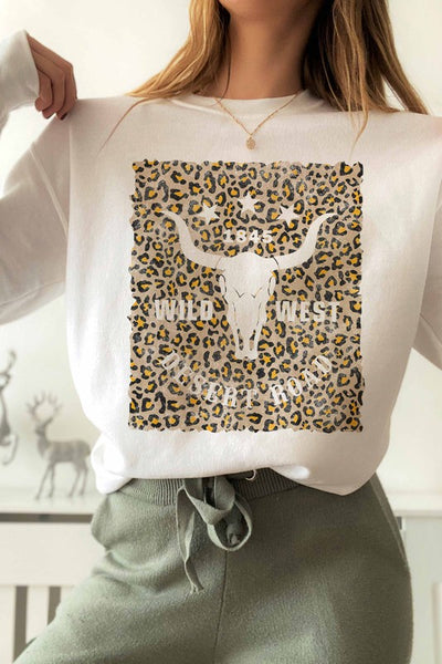 WILD WEST DESERT ROAD LEOPARD GRAPHIC SWEATSHIRT