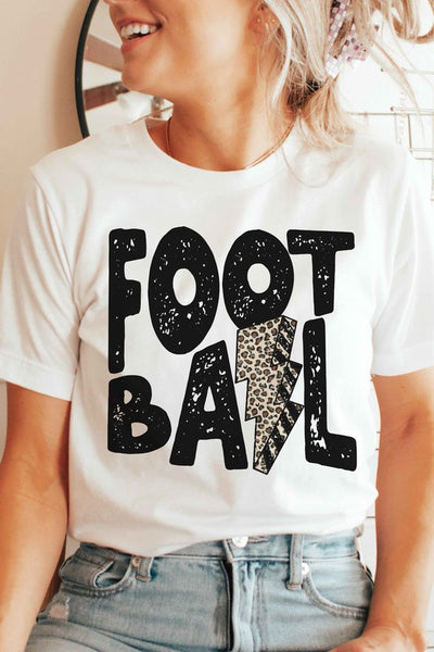 LEOPARD LIGHTNING FOOTBALL GRAPHIC T SHIRT