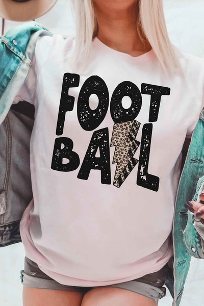 LEOPARD LIGHTNING FOOTBALL GRAPHIC T SHIRT