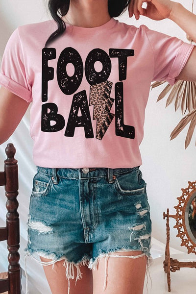 LEOPARD LIGHTNING FOOTBALL GRAPHIC T SHIRT