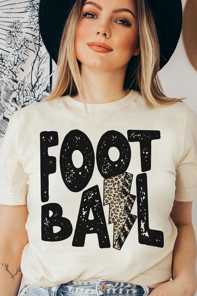 LEOPARD LIGHTNING FOOTBALL GRAPHIC T SHIRT