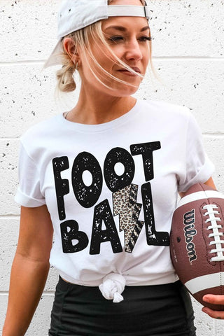 LEOPARD LIGHTNING FOOTBALL GRAPHIC T SHIRT