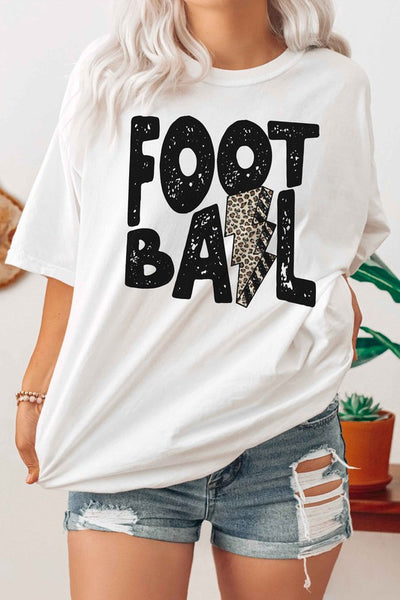 LEOPARD LIGHTNING FOOTBALL GRAPHIC T SHIRT