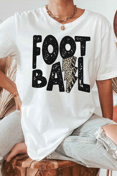 LEOPARD LIGHTNING FOOTBALL GRAPHIC T SHIRT