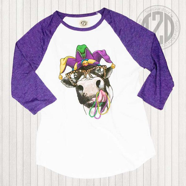 Happy Mardi Gras Heifers Raglan