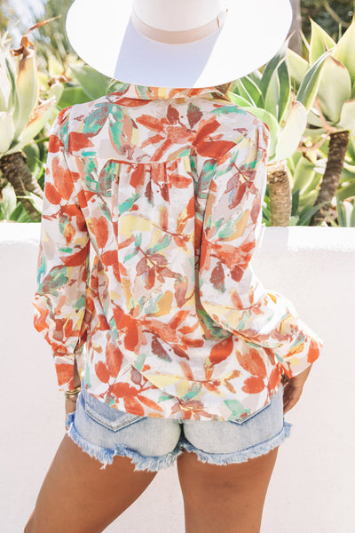 Floral Bishop Sleeve Blouse