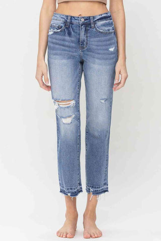 Lovervet Full Size Lena High Rise Crop Straight Jeans