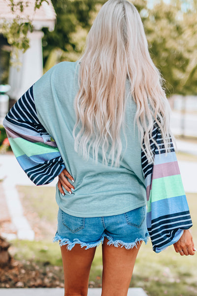 Striped Color Block Long Sleeve Top