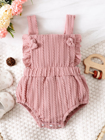 Baby Girl Textured Ruffled Bodysuit