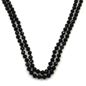 60 inch bead necklace black