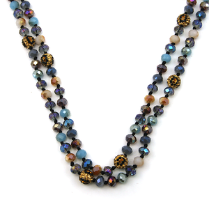 60 inch bead necklace leopard bead accents