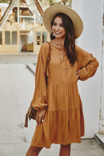 Long Sleeve Casual Tunic Dresses