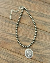 Silver bead necklace