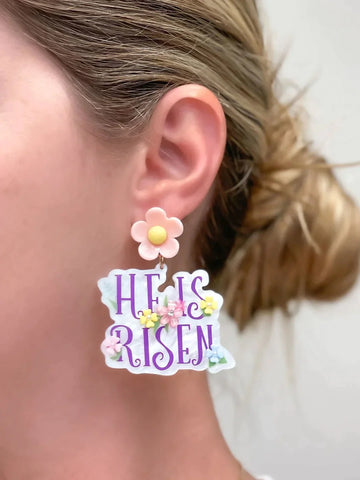 PREORDER: He Is Risen Acrylic Dangle Earrings