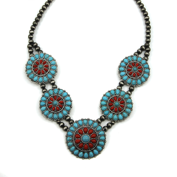 Navajo Stone Turquoise Squash Necklace