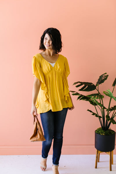 Fly Away Home Blouse In Honey