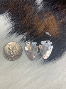 Silver Arrowhead Dangle Earrings