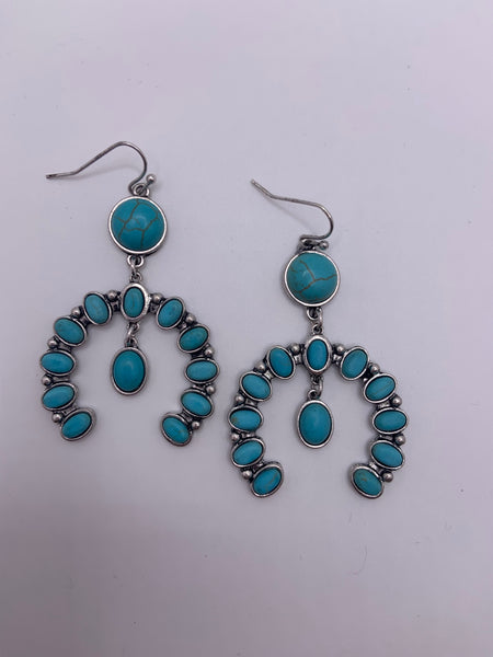 Navajo squash drop stone turquoise earrings