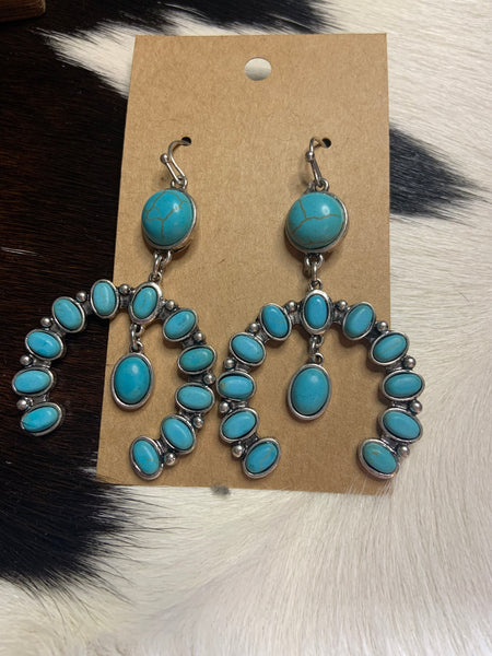 Navajo squash drop stone turquoise earrings